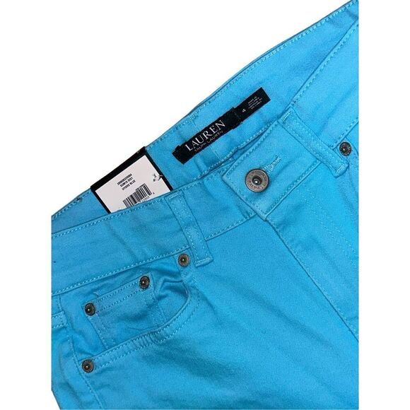 NEW WITH TAGS NWT Lauren Ralph Lauren Blue Super Stretch Premier Denim Skinny Cr - Picture 2 of 10